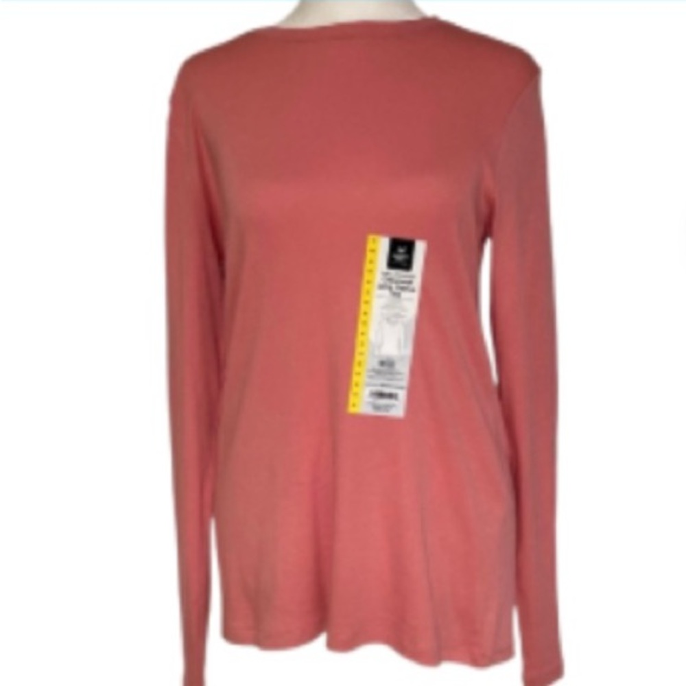 NWT Member’s Mark Long Sleeve Pink Crewneck Tee Size Medium - Picture 2 of 10